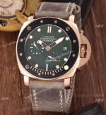 Newest Copy Panerai Luminor Submersible Power Reserve Watch Green Face